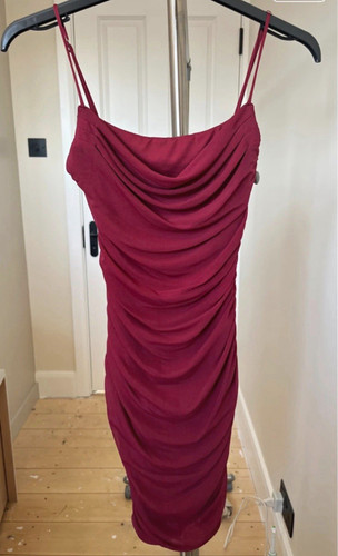 Polly burgundy ruched cowl - polly,