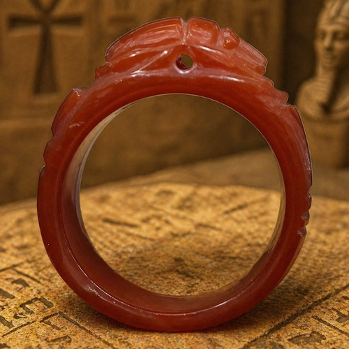 Red carnelian gemstone - red, carved