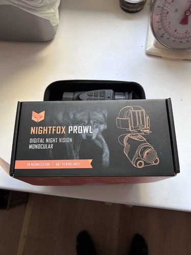 Night fox prowl - fox, monocular