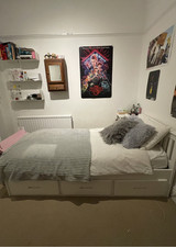 White single storage bed -
