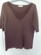 LADIES MID BROWN SHORT SLEEVED