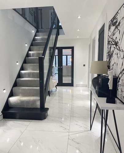 White grey marble effect - white,