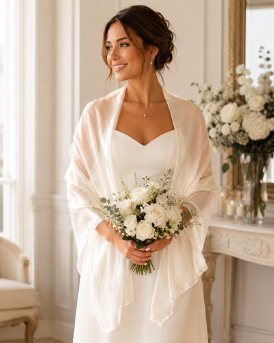 Ivory wedding shawl stole wrap - shawl,