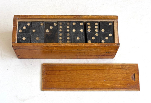 Vintage set ebony dominoes - of,