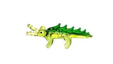Green Crocodile Blown Glass Figurine Collectible Miniature Garden Decoration