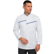 Mens White Chef Jacket Professional Kitchen Uniform Culinary Workwear Coat