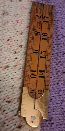 Vintage wood and brass meter - wood,