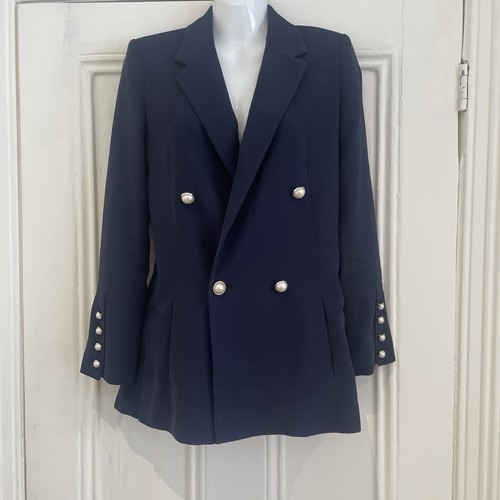 Zara navy blue double breasted - zara,