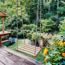 Wooden hanging swing - wooden, seat