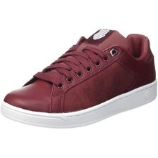 K-SWISS TRAINERS MENS CLEAN COURT CMF SNEAKERS OXBLOOD WHITE UK SIZES 8 9 *NEW*