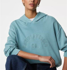 Ex M&S Sanfrancisco  Cotton Womens Hoody Turquoise Sizes S-3XL