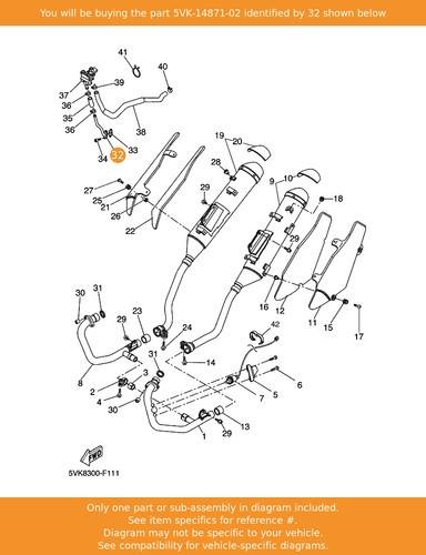 Yamaha pipe 5vk 14871 - 1,, 5vk-14871-02