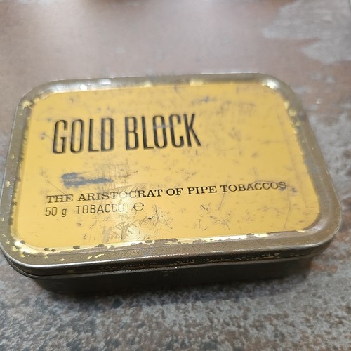 Gold block pipe tobacco empty - gold,