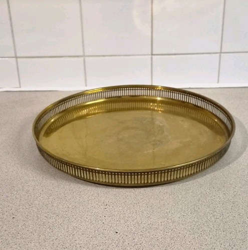 Vintage round brass gallery - vintage,