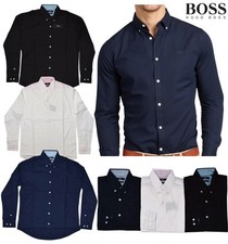 Hugo Boss Poplin Shirts, Regular Fit Button Down Collar Embroidered Logo Shirt