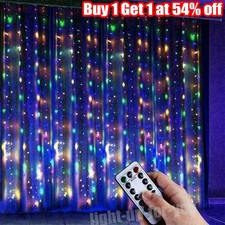 USB LED Window Curtain Fairy String Lights Copper Wire Multicolour Remote Timer