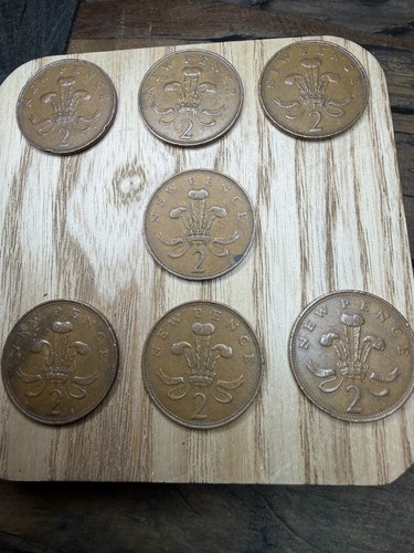 1971 new pence 2p coins - new,