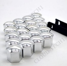 20x For SKODA FABIA OCTAVIA CHROME WHEEL BOLT NUT COVERS +REMOVAL TOOL
