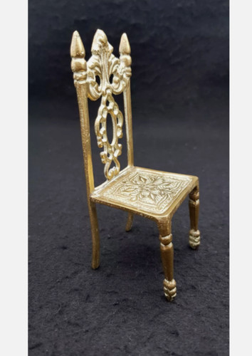 Vintage ornate brass chair - brass,