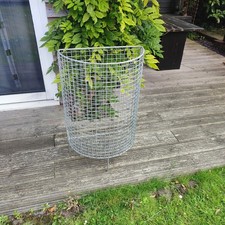 Half Round Open Top Litter Bin Basket Galvanised wire mesh Industrial
