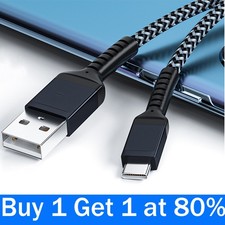 USB C To Type C Cable Fast Charging Gold Plated Data Braided For iPhone 15 16 UK