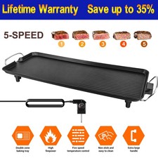 Teppanyaki Grill Electric BBQ Table Top Grill Indoor&Outdoor No Stick Somkeless