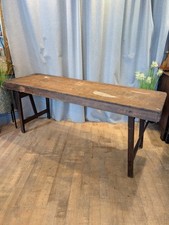 Antique Vintage 1943 Folding Trestle Table - Stamped 1943 G.R