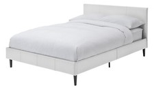 Home Skylar Double Bed Frame White | Sturdy Bedroom Furniture Base with Mattress