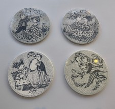 Vintage Mid Century NYMOLLE Denmark Porcelain Bjørn Wiinblad Black Wall Hanging