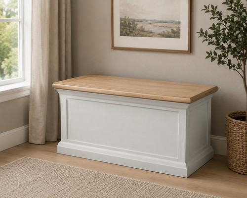 Oak cotswold blanket box - blanket,