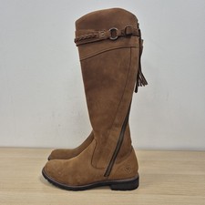 Ariat Alora Suede Leather Riding Knee High Tall Country Zip Tassel Boots Uk 5.5