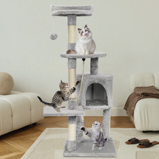 Large climbing tower kitten scratching board 4-layer cat tree activity toy UK