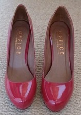Office Red Patent Size 5 Court Shoe With Hidden Platform