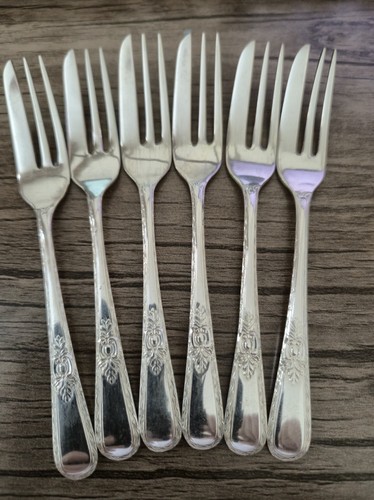 Silver plated pastry forks - silver,
