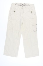 Voodoo Dolls Womens Beige Cotton Cargo Trousers Size 10