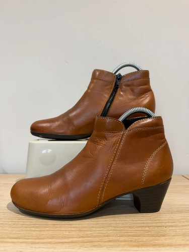 Rieker tan ankle boots side - rieker,