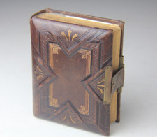 Antique Victorian Photograph Album with 13 Antique Cabinet Card Photos Pictures