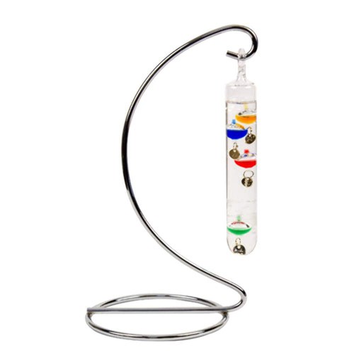 Galileo thermometer metal - on,