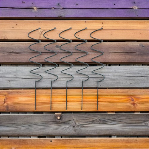 Green iron spiral plant stakes - green,