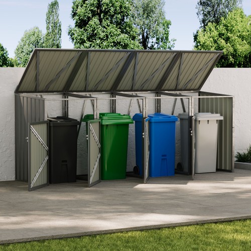 Quadruple wheelie bin storage - quadruple,