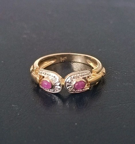 Gold ring 585 with ruby - , and