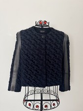 Sophie Hulme Women's Cropped Jacket with Leather Detail Sleeve in Navy UK 8