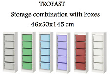 TROFAST Storage Combination with 5 Boxes Children's Toy Storage Box 46x30x145 cm