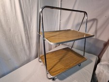 Vintage Metal Fold-Away 2 Tier Hostess Trolley
