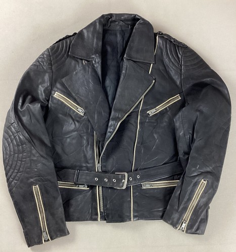 Vintage leather biker jacket - vintage,