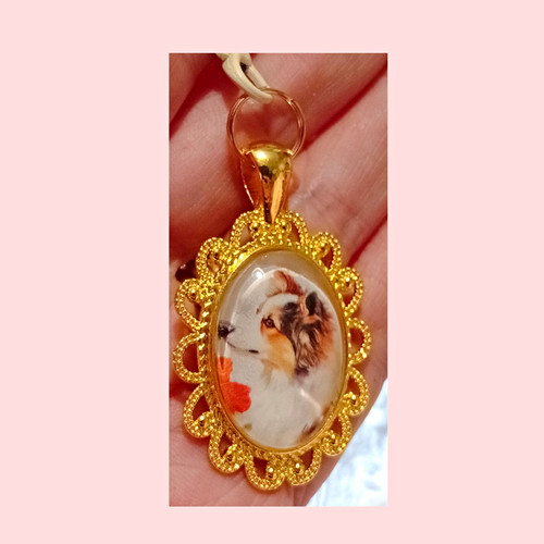 Gold tone metal - gold, glass