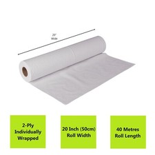 3 x White Couch Roll 20" Hygiene Roll Salon Beauty Massage Clinic Bed 40 Metres