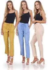 Ladies Lightweight Summer 100% Cotton Slim Pants Summer Trousers