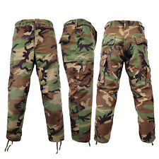 Original BDU Trouser Army Woodland Camo Ripstop Camouflage Light Combat Pants
