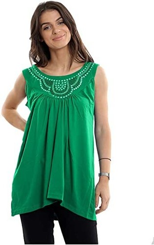 Women beaded stud flared tunic - stud,